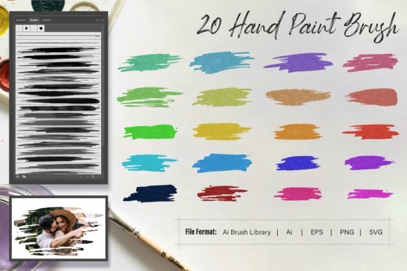 20 Grunge Paint Brush Stroke Collection