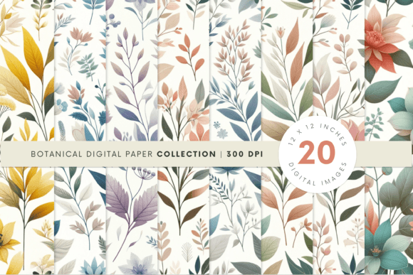 Botanical Background Digital Paper V2: Elevate Your Design Projects
