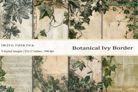 Botanical Ivy Border Digital Papers: A Versatile Design Element for Modern Creatives