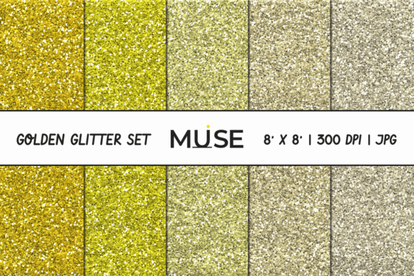 Golden Glitter Digital Paper: A Sparkling Addition to Your Creative Projects