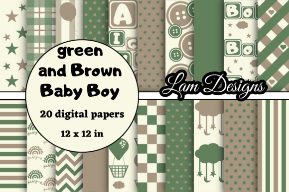 Green and Brown Baby Boy Digital Papers: A Versatile Resource for Creative Projects