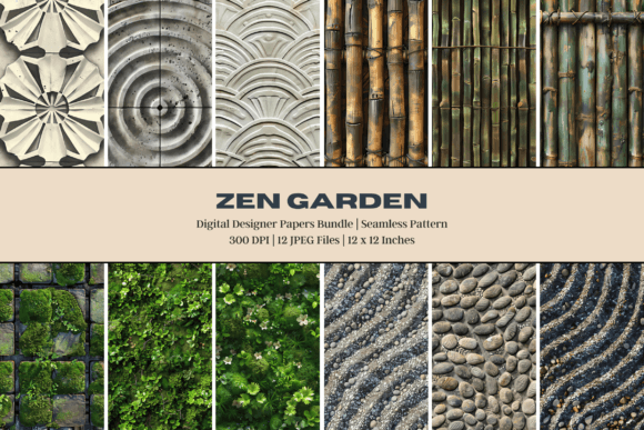 Japanese Zen Garden Digital Paper: A Versatile Design Asset