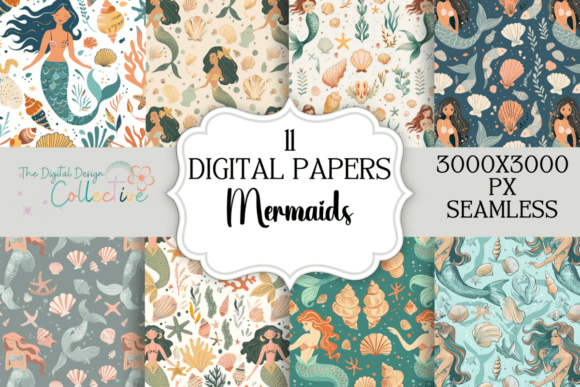 Mermaid Seamless Pattern Bundle: A Versatile Design Resource for Modern Creatives