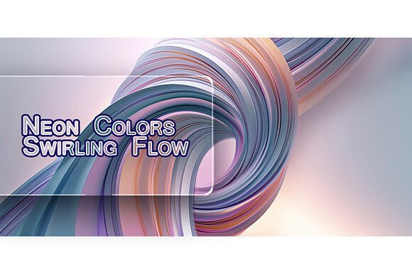Neon Colors Swirling Flow as Abstract Background