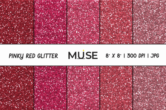 Pink Red Glitter Digital Paper for Stunning Design Projects