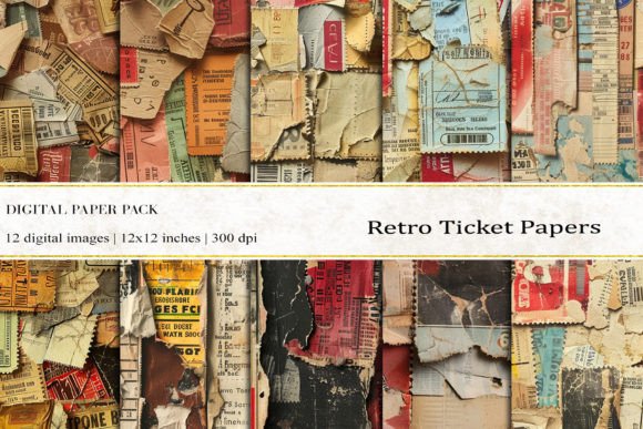 Retro Ticket Digital Papers: A Timeless Design Resource