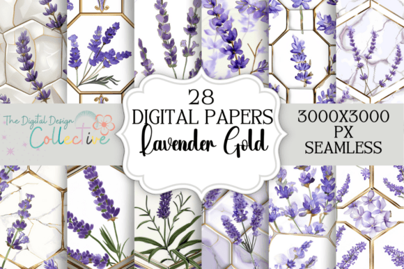 Seamless Lavender Floral Digital Papers