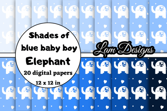 Shades of Blue Baby Boy Elephant Papers: A Strategic Creative Resource for Designers and Marketers