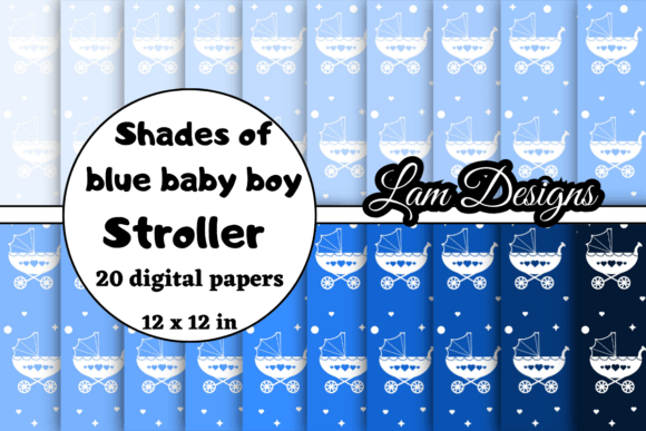Shades of Blue Baby Boy Stroller Papers