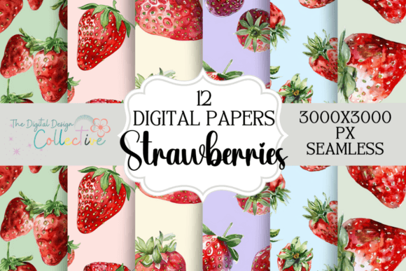 Strawberries Seamless Patterns Bundle: Creative Design Solutions