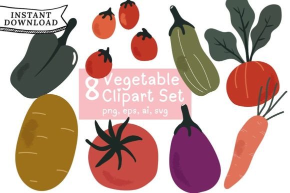 Vegetable Clipart Set for Creative Projects