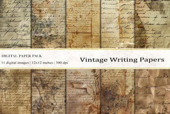 Vintage Writing Papers Digital Papers: Timeless Elegance for Modern Creations